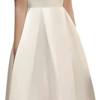 Women's Satin A Line Wedding Dress Elegant Evening Prom Gown for Party Photo Shoot