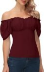 Women Vintage Sleeveless Top Ruched Bust Cami Blouse Shirts
