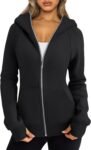 Women Zip Up Hoodies Fleece Jackets Oversized Sweatshirts Fall Fashion Outfits Sweaters Winter Clothes