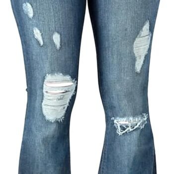 Vintage Bell Bottoms Flare Jeans for Women s High Waist Ripped Distressed Wide Leg High Rise Denim Pants