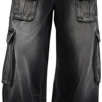 Baggy Cargo Pants for Women Girls Wide Leg Jeans  Hip Hop Streetwear Low Rise Oversized Jeans  Clothes Blue