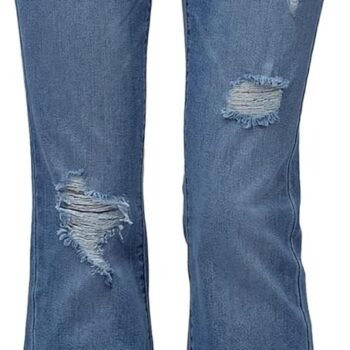 Flare Jeans for Women Trendy, Mid-High Waist Bootcut Bell Bottom Jeans, Stretchy Denim  Pants with Pockets