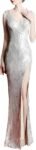 Women's Evening Dress Sequin Long Banquet Mermaid Socialite Prom Wedding Guest Sparkle