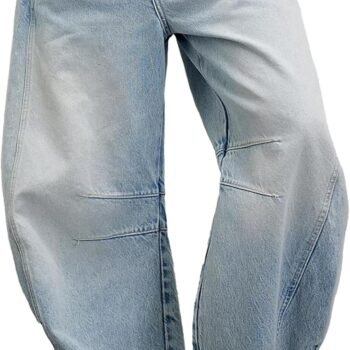 Women Barrel Jeans Baggy Mid-Low Rise Jeans  Floral Printed Denim Leopard Pants Ankle Boyfriend Denim Pants