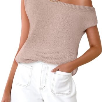 Women Summer Off The Shoulder Knit Tops  Casual Short Sleeve d Tunic T Shirt