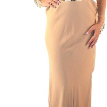 Women's Luxury Evening Gown Dress  Beige