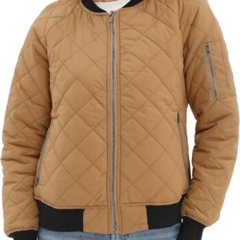 Women Quilted Bomber Jakcet with 5 Pockets